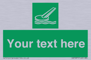 Custom sign safe condition Marine evacuation slide